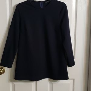 ZARA LONG SLEEVE NAVY ZIP UP IN BACK TOP